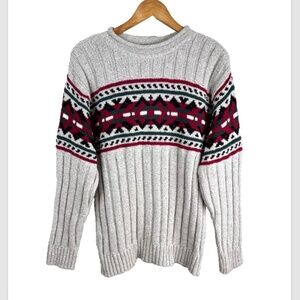 VTG 90s Greatland Fair Isle Roll Neck Sweater M Chunky Knit Ribbed Ski Cabin